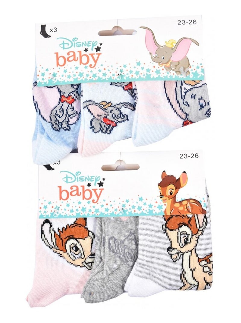 Pack de 9 Meias Rapariga DISNEY CLASSIC Branco Rosa claro Azul - Kiabi
