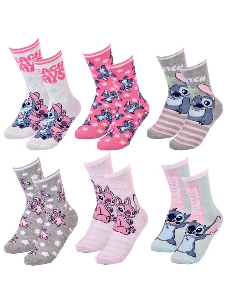 Pack de 9 Meias Rapariga DISNEY LILO E STITCH Branco Multicolor Cinza - Kiabi