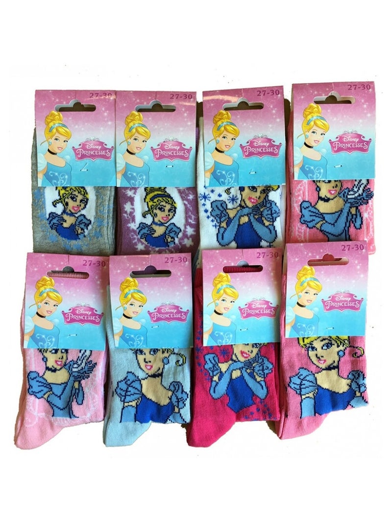 Pack de 9 meias rapariga PRINCESAS DISNEY Cinza-amarelo cinza - Kiabi