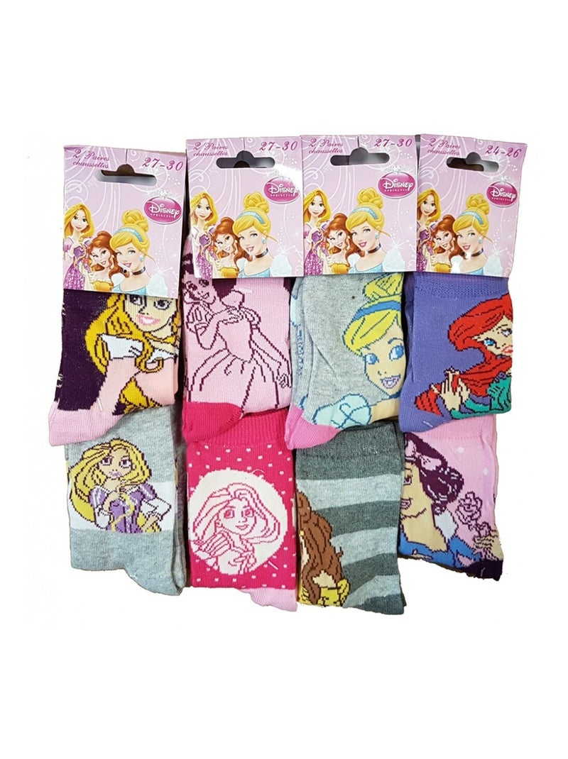 Pack de 9 meias rapariga PRINCESAS DISNEY Cinza-amarelo cinza - Kiabi
