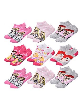 Pack de 9 meias rapariga PRINCESAS DISNEY