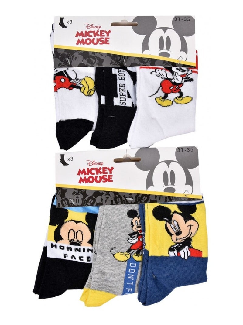 Pack de 9 Meias Rapaz DISNEY MICKEY MOUSE Preto Multicolorido Branco - Kiabi