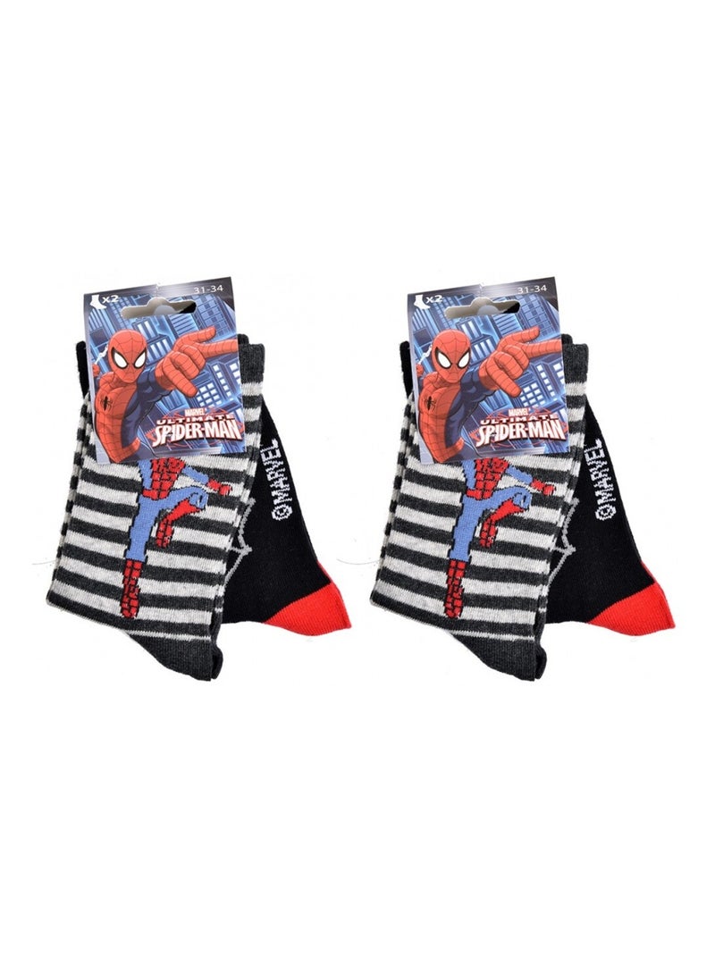 Pack de 9 Meias Rapaz DISNEY SPIDERMAN Azul Multicolor Cinza - Kiabi