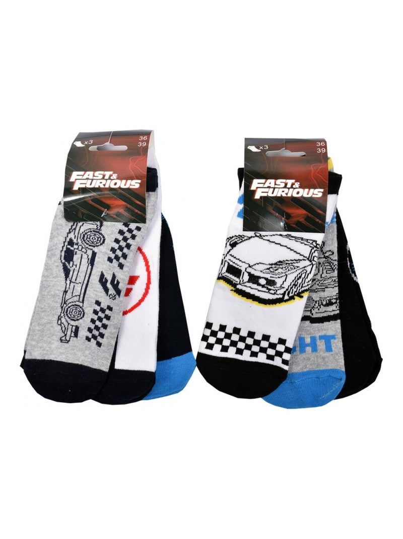 Pack de 9 Meias Rapaz FAST AND FURIOUS Azul Azul-marinho Cinza - Kiabi
