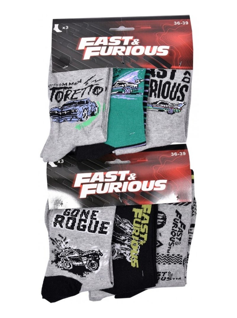 Pack de 9 Meias Rapaz FAST AND FURIOUS Cinza-preto cinza - Kiabi