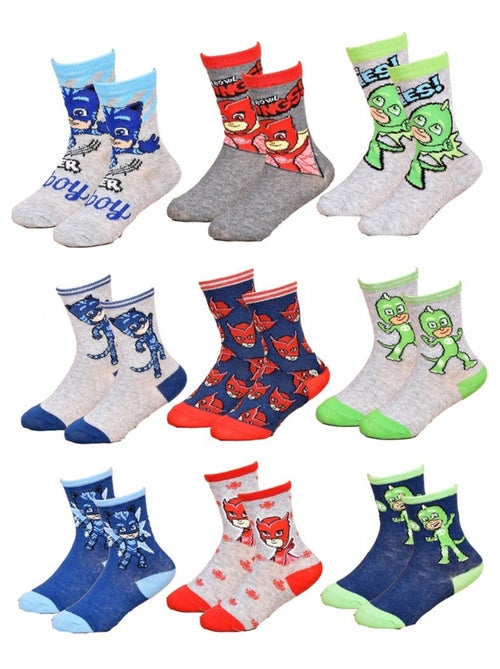 Pack de 9 Meias Rapaz PYJAMASQUE - Kiabi Pack de 9 Meias Rapaz PYJAMASQUE - Kiabi
