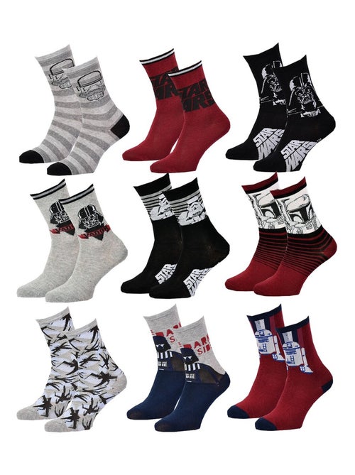 Pack de 9 Pares Meias Rapaz DISNEY STAR WARS - Kiabi Pack de 9 Pares Meias Rapaz DISNEY STAR WARS - Kiabi