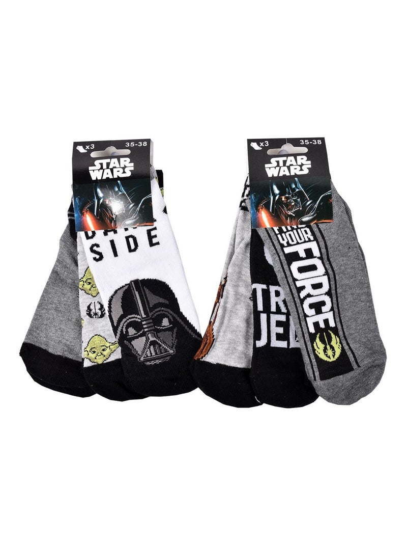 Pack de 9 Pares Meias Rapaz DISNEY STAR WARS Cinza-preto branco - Kiabi