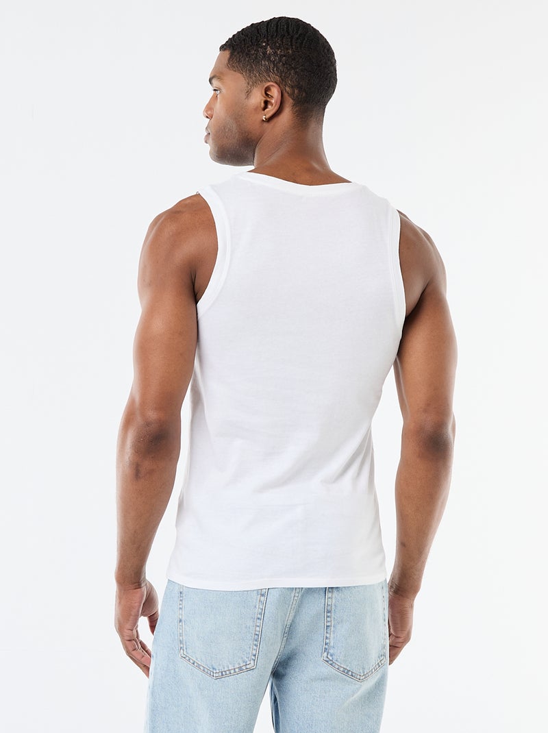 Pack de camisolas de alças em malha jersey - 2 peças Branco - Kiabi