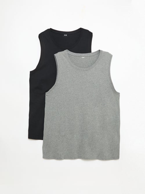 Pack de camisolas de alças em malha jersey - 2 peças - Kiabi