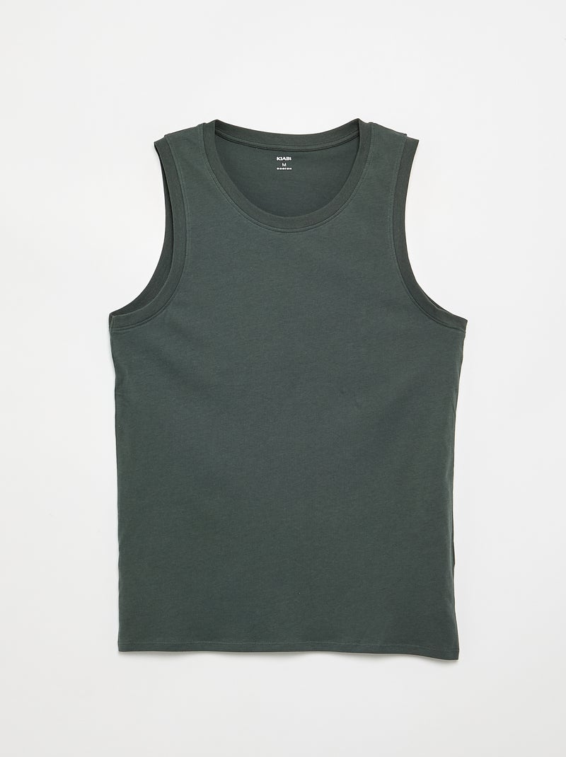 Pack de camisolas de alças em malha jersey - 2 peças Verde - Kiabi