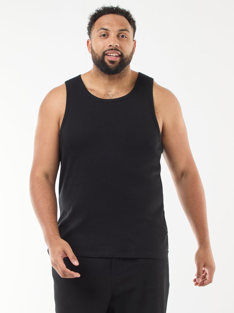 Pack de camisolas de alças em malha jersey Preto - Kiabi