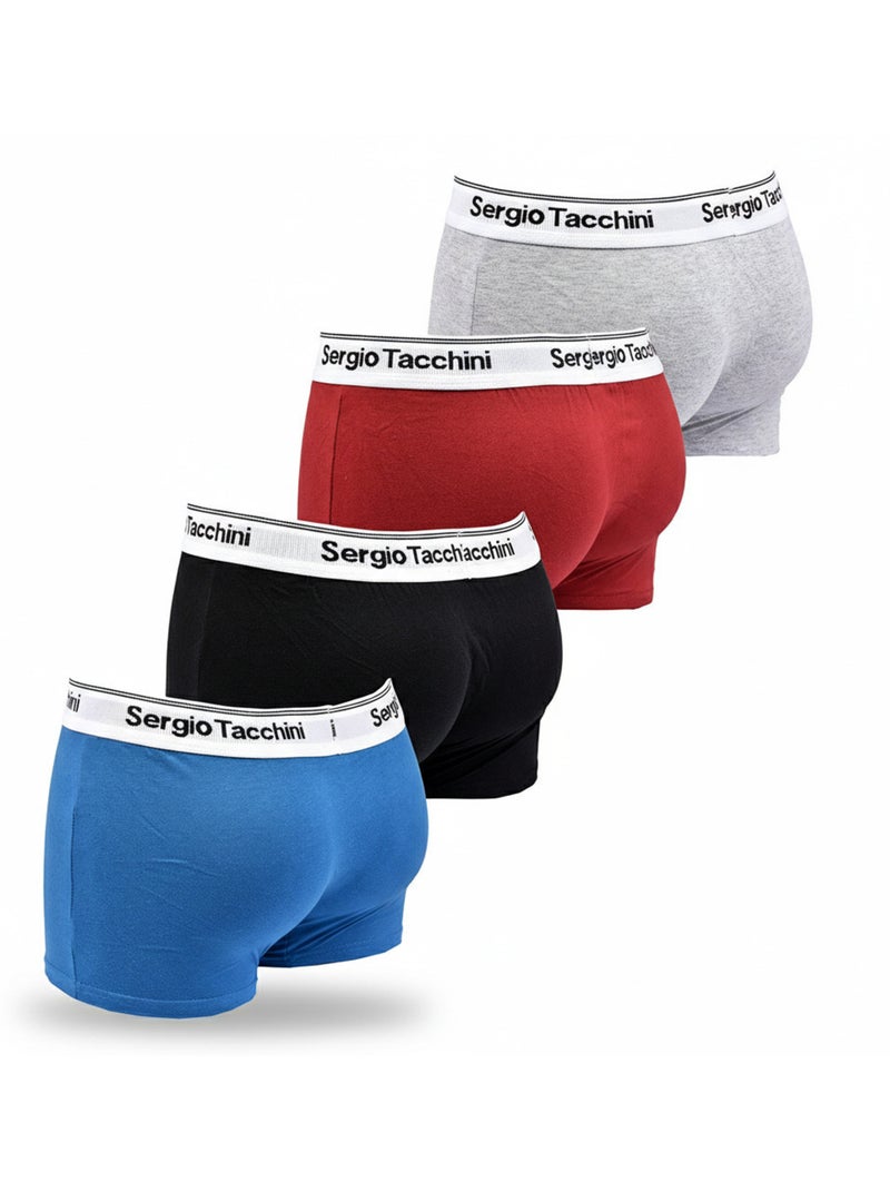 Pack de Cuecas Boxer Homem SERGIO TACCHINI 4 Peças Cinza-vermelho - Kiabi