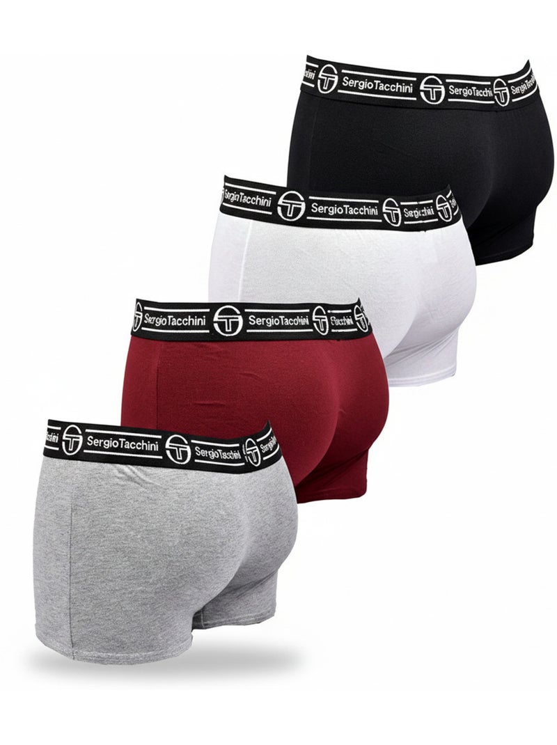 Pack de Cuecas Boxer Homem SERGIO TACCHINI 4 Peças Preto Branco - Kiabi