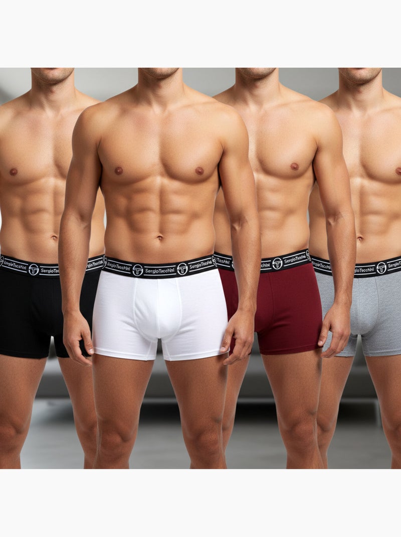 Pack de Cuecas Boxer Homem SERGIO TACCHINI 4 Peças Preto Branco - Kiabi