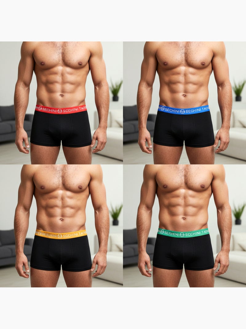 Pack de Cuecas Boxer Homem SERGIO TACCHINI 4 Peças Preto Multicolorido Preto - Kiabi