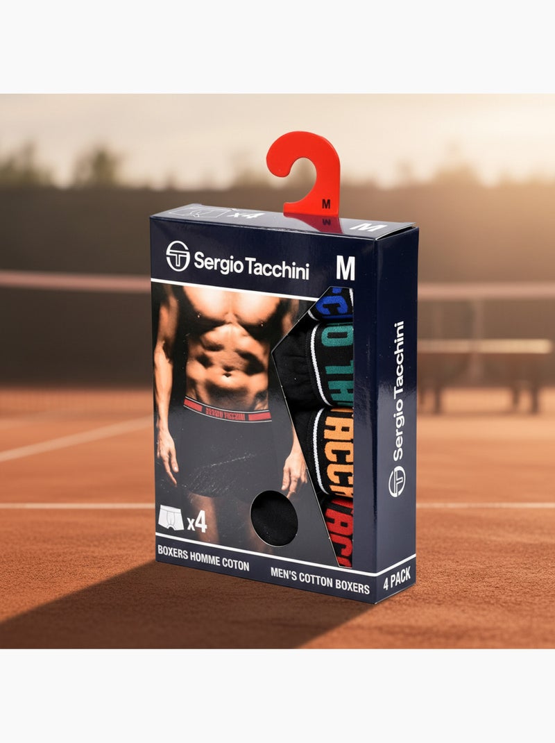 Pack de Cuecas Boxer Homem SERGIO TACCHINI 4 Peças Preto - Kiabi