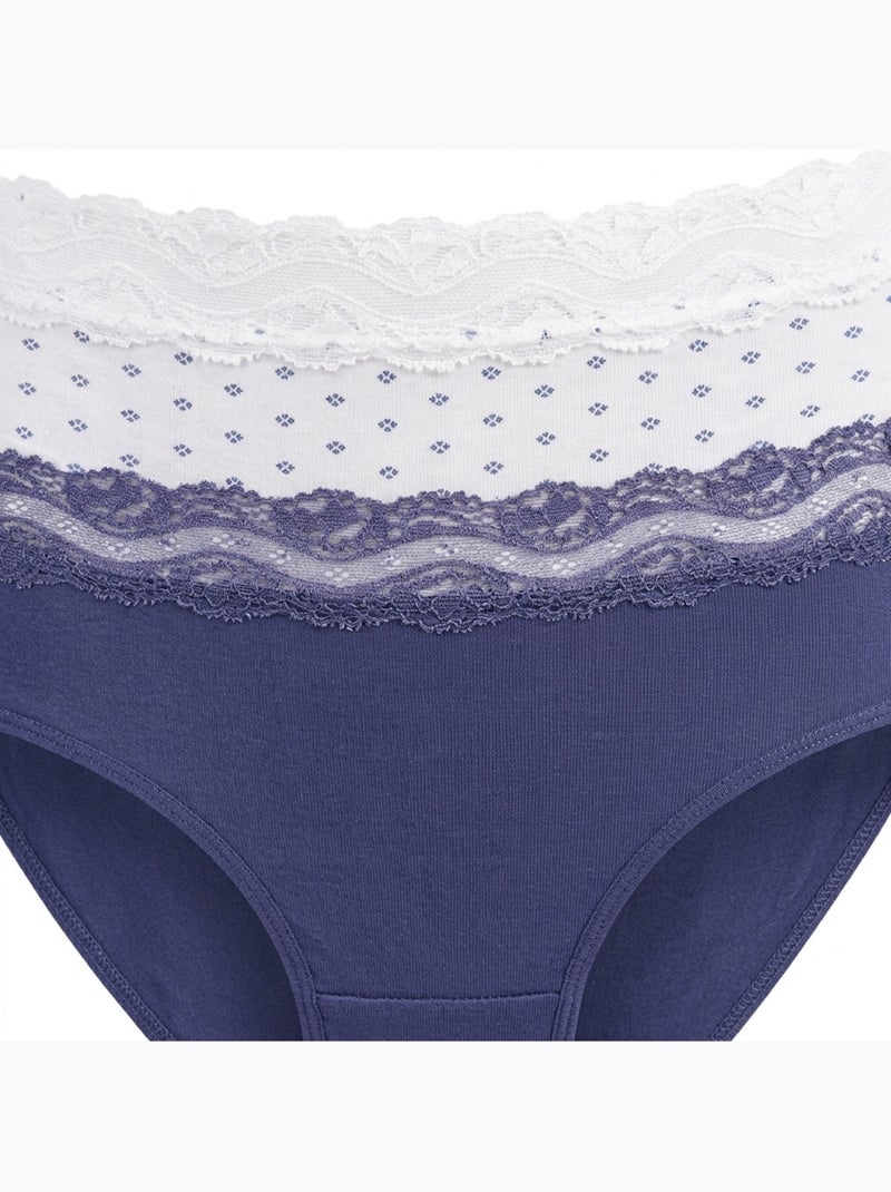 Pack de Cuecas Mulher Algodão – Conjunto de 6 OZABI Branco Multicolor Azul - Kiabi