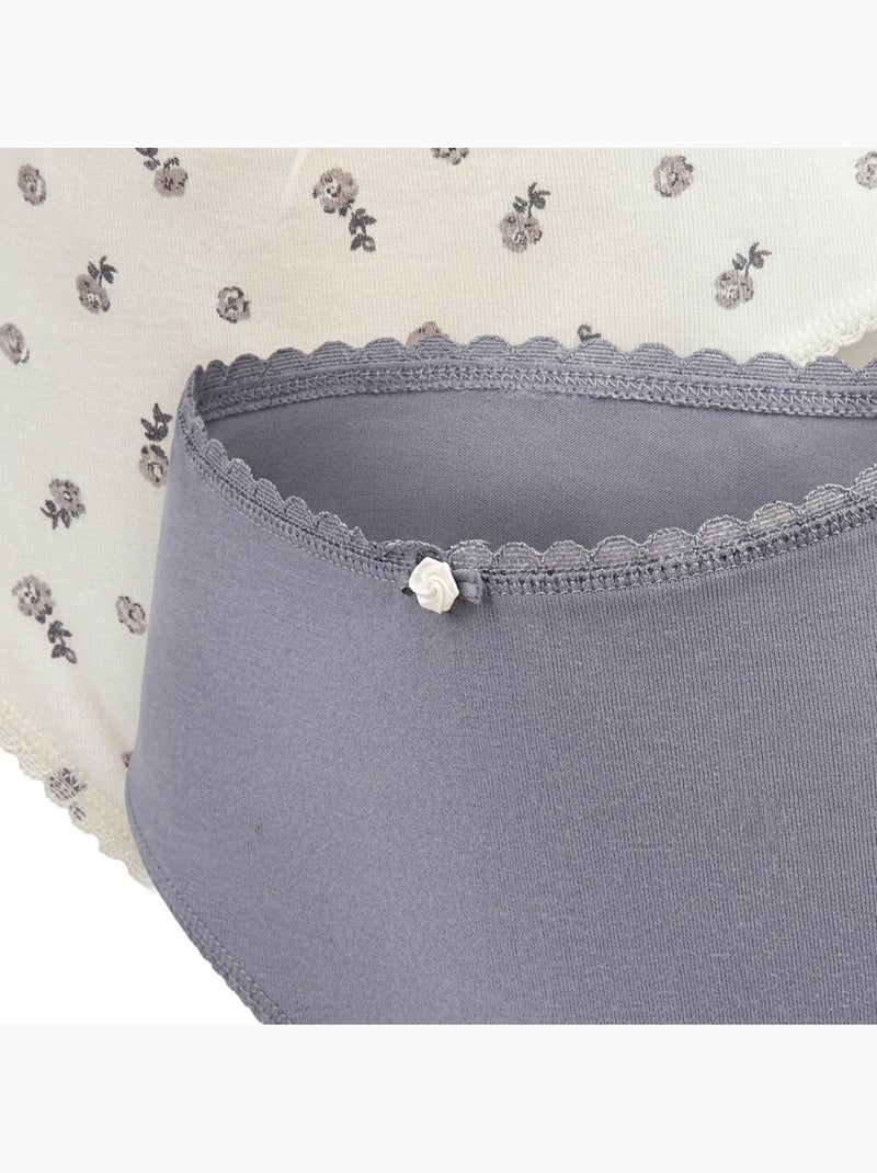 Pack de Cuecas Mulher Algodão – Conjunto de 6 OZABI Roxo/Rosa - Kiabi