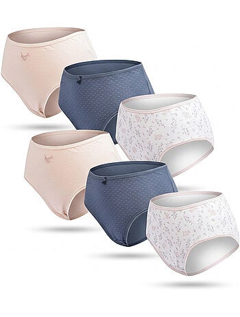 Pack de Cuecas Mulher Cintura Alta Algodão – Conjunto de 6 OZABI