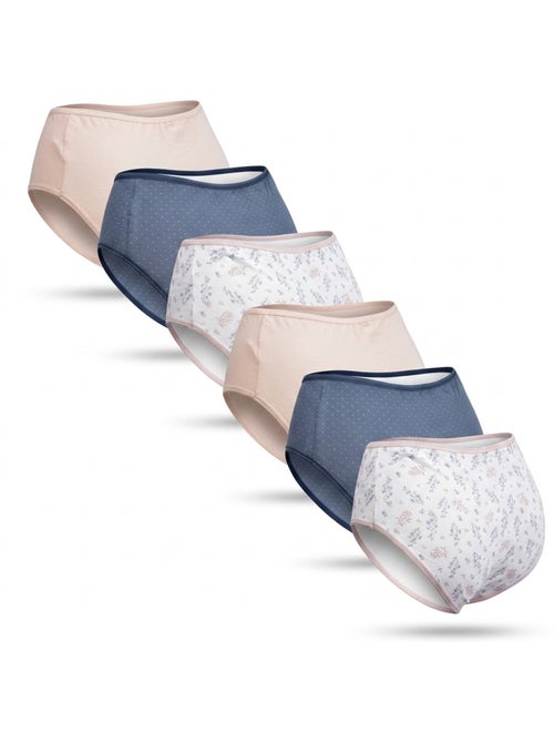 Pack de Cuecas Mulher Cintura Alta Algodão – Conjunto de 6 OZABI - Kiabi Pack de Cuecas Mulher Cintura Alta Algodão – Conjunto de 6 OZABI - Kiabi