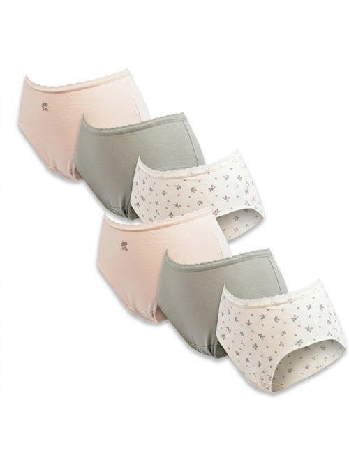Pack de Cuecas Mulher Cintura Alta Algodão – Conjunto de 6 OZABI - Kiabi Pack de Cuecas Mulher Cintura Alta Algodão – Conjunto de 6 OZABI - Kiabi
