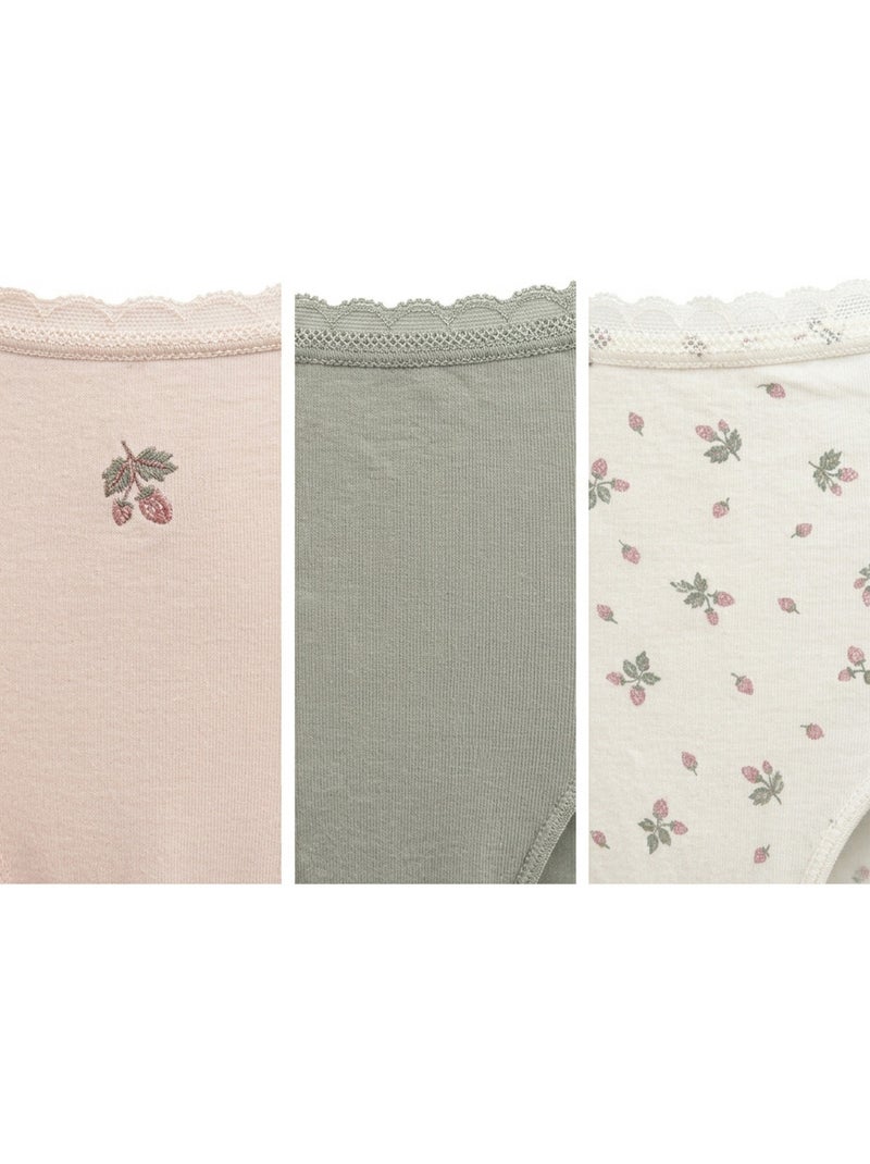 Pack de Cuecas Mulher Cintura Alta Algodão – Conjunto de 6 OZABI Bege/Rosa/Verde-água - Kiabi