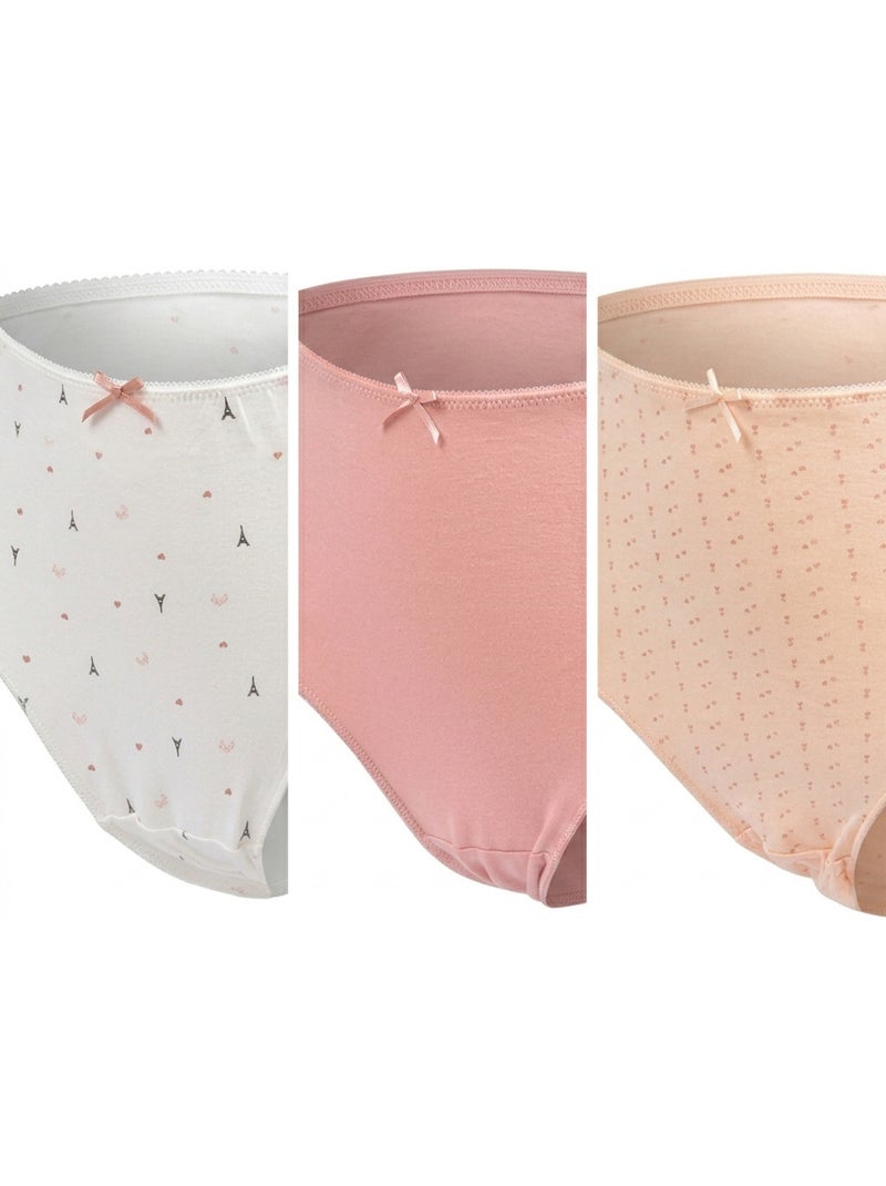 Pack de Cuecas Mulher Cintura Alta Algodão – Conjunto de 6 OZABI Branco / Rosa / Bege - Kiabi