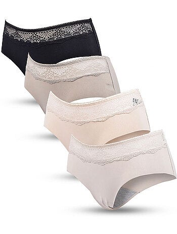 Pack de Cuecas Mulher Modeladora Renda Invisível – 4 Pares OZABI