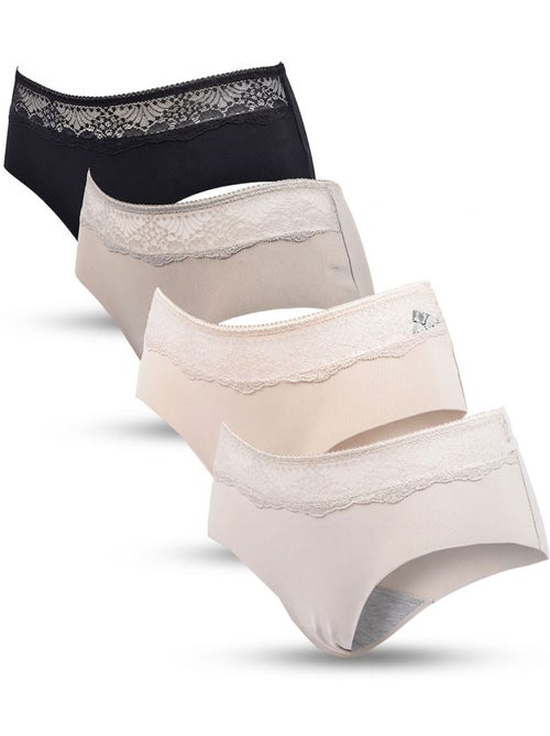 Pack de Cuecas Mulher Modeladora Renda Invisível – 4 Pares OZABI - Kiabi Pack de Cuecas Mulher Modeladora Renda Invisível – 4 Pares OZABI - Kiabi