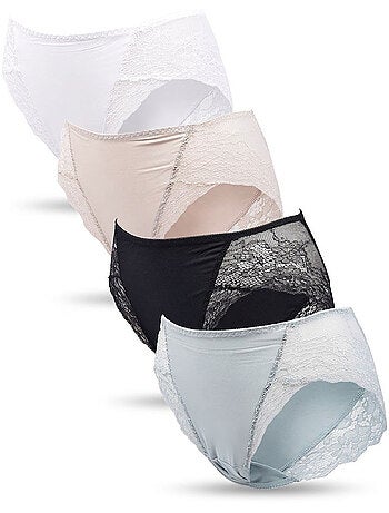 Pack de Cuecas Mulher Modeladora Renda Invisível – 4 Pares OZABI