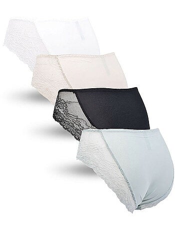 Pack de Cuecas Mulher Modeladora Renda Invisível – 4 Pares OZABI