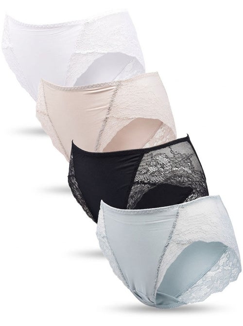 Pack de Cuecas Mulher Modeladora Renda Invisível – 4 Pares OZABI - Kiabi Pack de Cuecas Mulher Modeladora Renda Invisível – 4 Pares OZABI - Kiabi