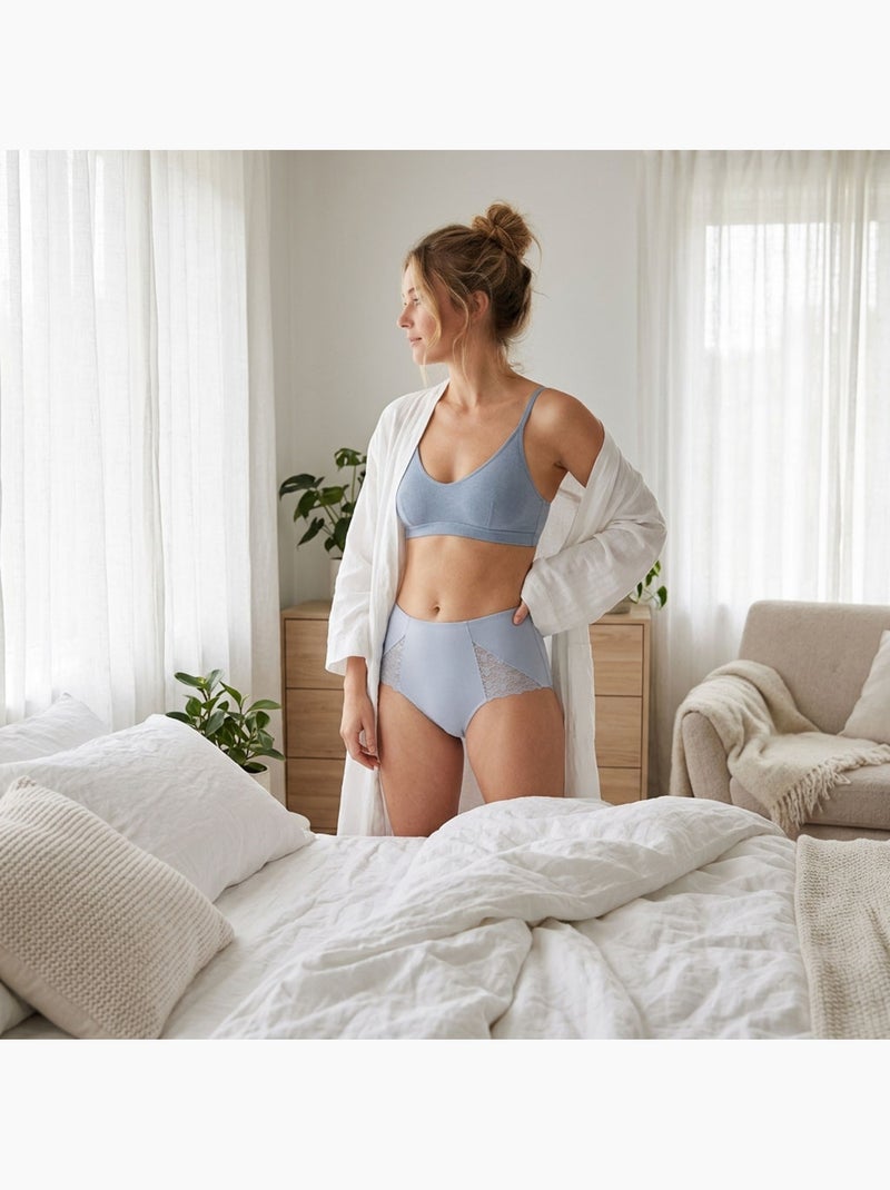 Pack de Cuecas Mulher Modeladora Renda Invisível – 4 Pares OZABI Branco Malva Preto - Kiabi