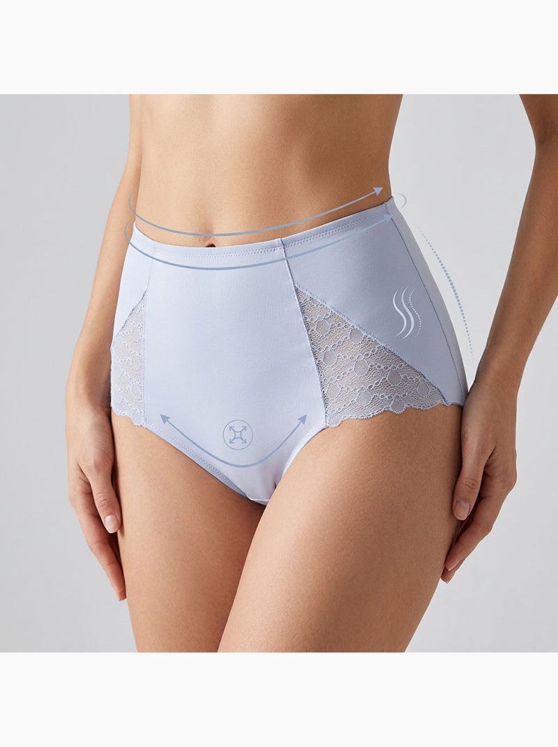 Pack de Cuecas Mulher Modeladora Renda Invisível – 4 Pares OZABI Branco Malva Preto - Kiabi