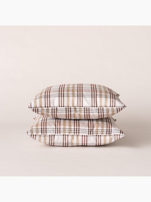 Pack de duas capas de almofada com design tartan e fecho de correr - Gamusi. - Kiabi Pack de duas capas de almofada com design tartan e fecho de correr - Gamusi. - Kiabi