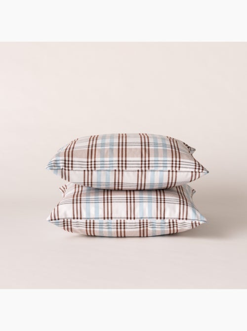 Pack de duas capas de almofada com design tartan e fecho de correr - Gamusi. - Kiabi Pack de duas capas de almofada com design tartan e fecho de correr - Gamusi. - Kiabi