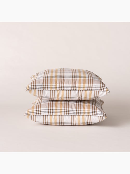 Pack de duas capas de almofada com design tartan e fecho de correr - Gamusi. - Kiabi Pack de duas capas de almofada com design tartan e fecho de correr - Gamusi. - Kiabi