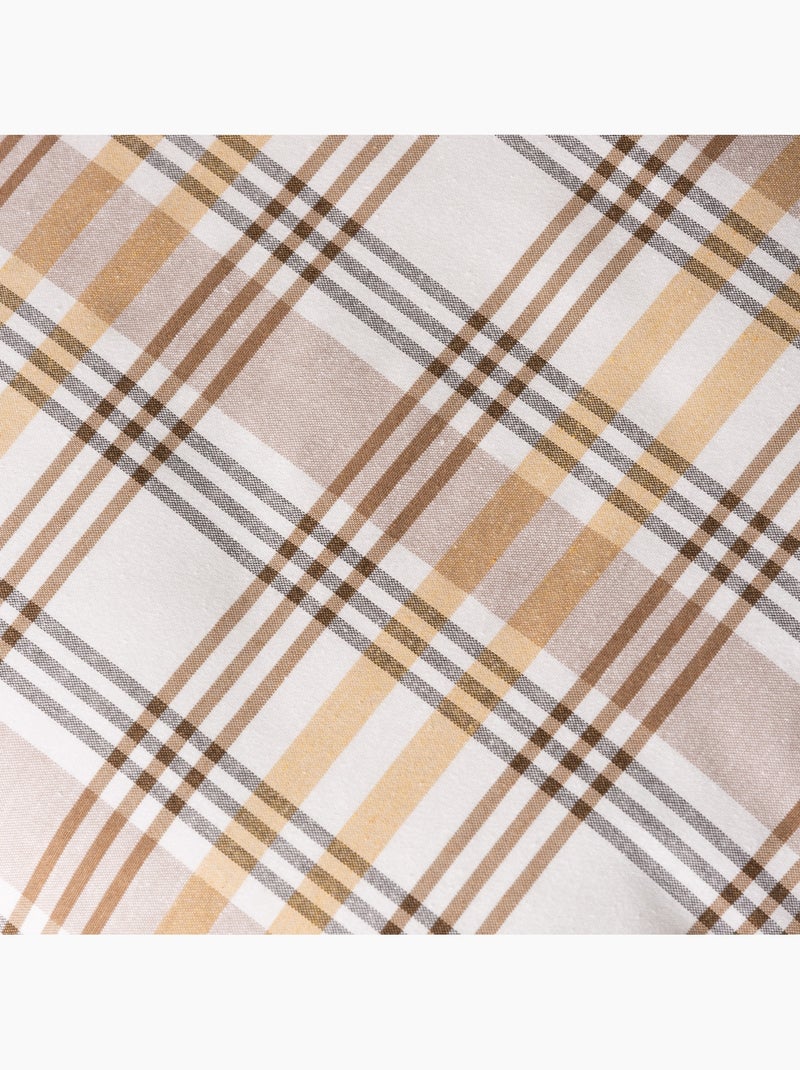Pack de duas capas de almofada com design tartan e fecho de correr - Gamusi. Bege - Kiabi