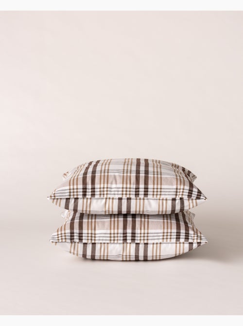 Pack de duas capas de almofada com design tartan e fecho de correr - Gamusi. - Kiabi Pack de duas capas de almofada com design tartan e fecho de correr - Gamusi. - Kiabi