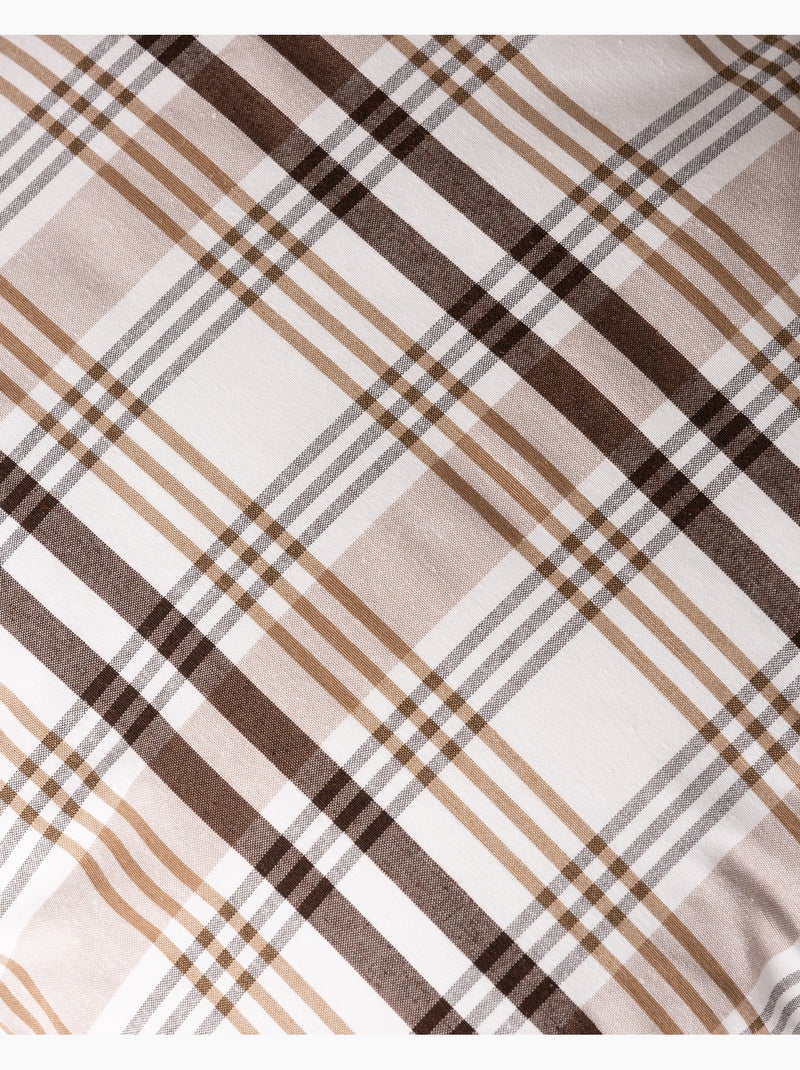 Pack de duas capas de almofada com design tartan e fecho de correr - Gamusi. Castanho-chocolate - Kiabi