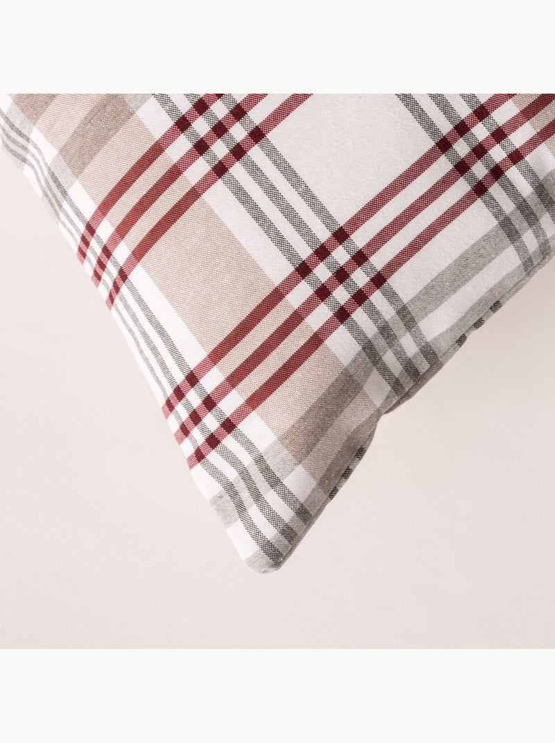 Pack de duas capas de almofada com design tartan e fecho de correr - Gamusi. Cinza - Kiabi