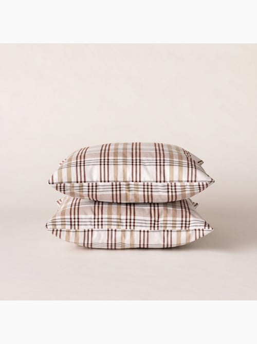 Pack de duas capas de almofada com design tartan e fecho de correr - Gamusi. - Kiabi Pack de duas capas de almofada com design tartan e fecho de correr - Gamusi. - Kiabi