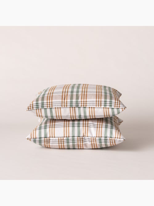 Pack de duas capas de almofada com design tartan e fecho de correr - Gamusi. - Kiabi Pack de duas capas de almofada com design tartan e fecho de correr - Gamusi. - Kiabi