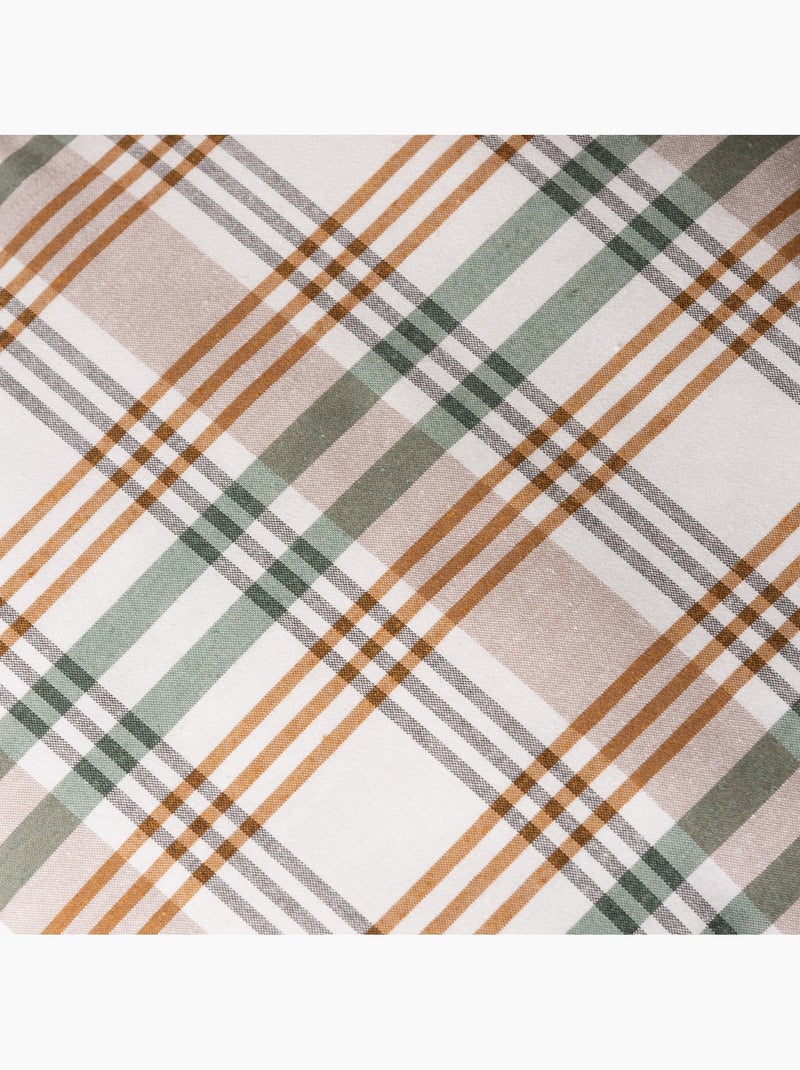 Pack de duas capas de almofada com design tartan e fecho de correr - Gamusi. Verde-água - Kiabi
