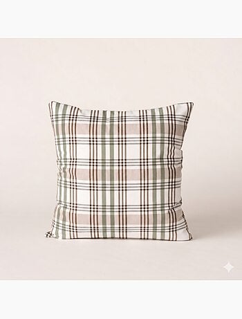 Pack de duas capas de almofada com design tartan e fecho de correr - Gamusi.