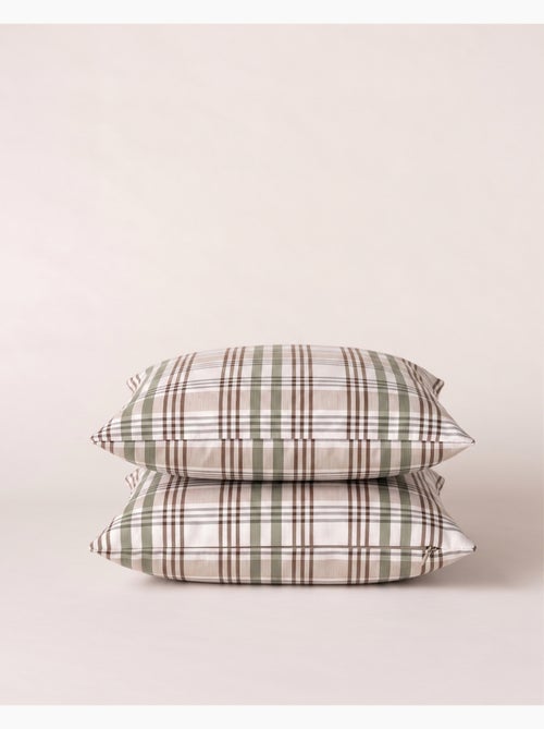 Pack de duas capas de almofada com design tartan e fecho de correr - Gamusi. - Kiabi Pack de duas capas de almofada com design tartan e fecho de correr - Gamusi. - Kiabi