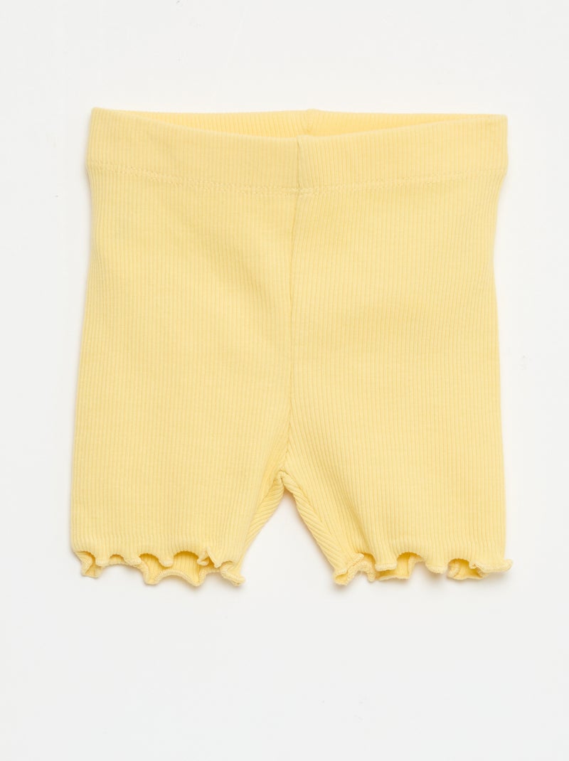 Pack de leggings canelados - 2 peças Amarelo - Kiabi