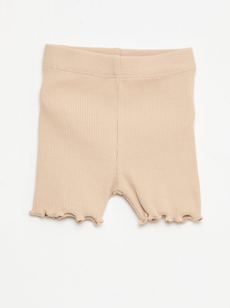 Pack de leggings canelados - 2 peças Bege - Kiabi
