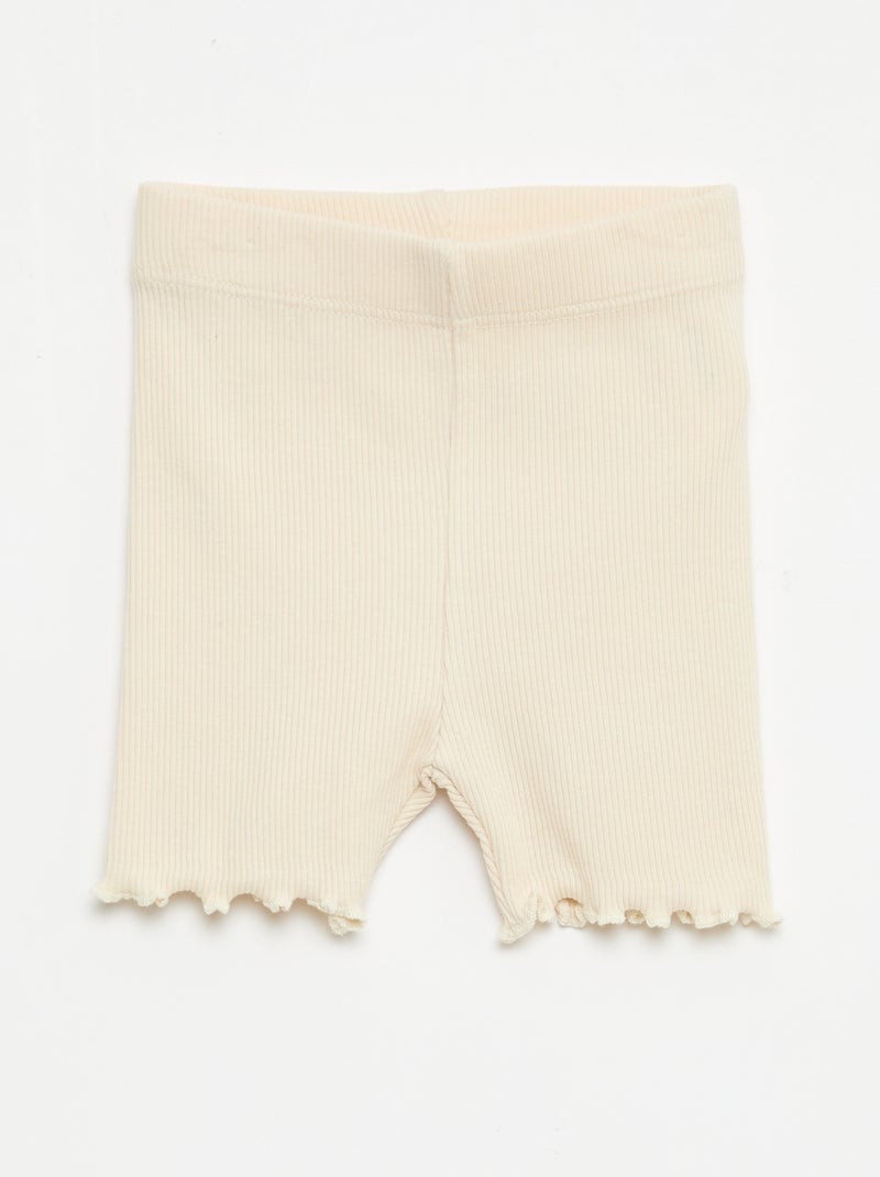 Pack de leggings canelados - 2 peças Bege - Kiabi